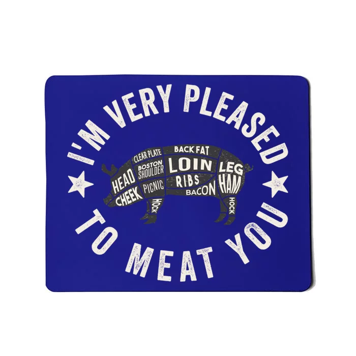 Butcher Chef Cook Bbq Grill And Pig Meat Beef Smoker Gift Mousepad