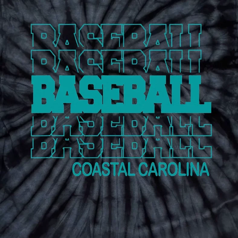 Baseball Coastal Carolina in Modern Stacked Lettering Tie-Dye T-Shirt