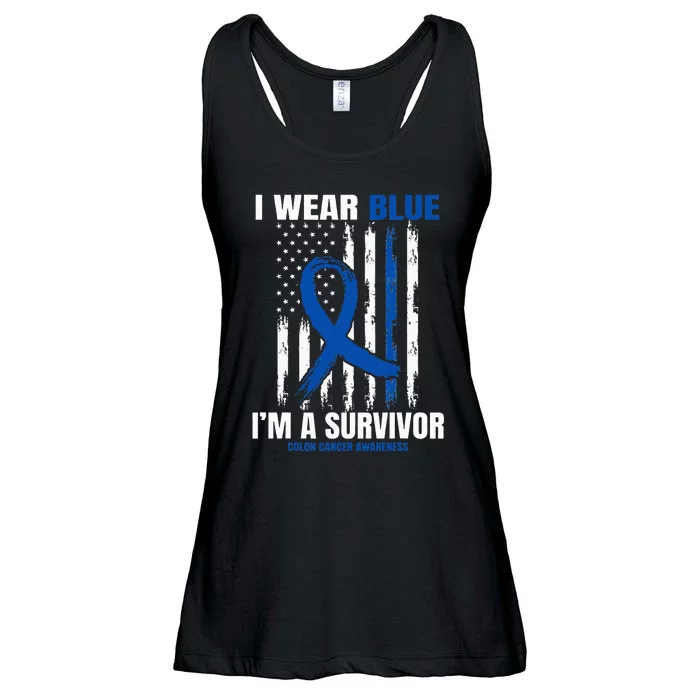 Blue Colon Cancer Survivor Gifts  Flag Cancer Free Ladies Essential Flowy Tank