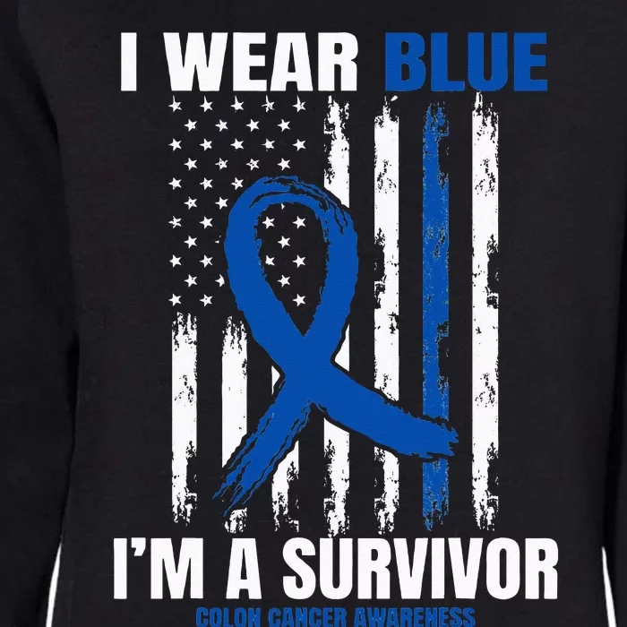 Blue Colon Cancer Survivor Gifts  Flag Cancer Free Womens California Wash Sweatshirt