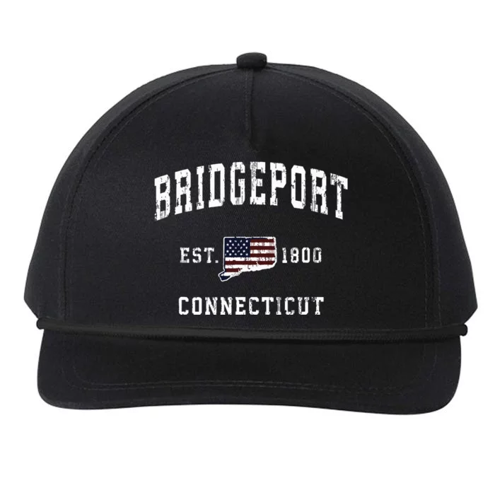 Bridgeport Connecticut Ct Vintage American Flag Design Snapback Five-Panel Rope Hat