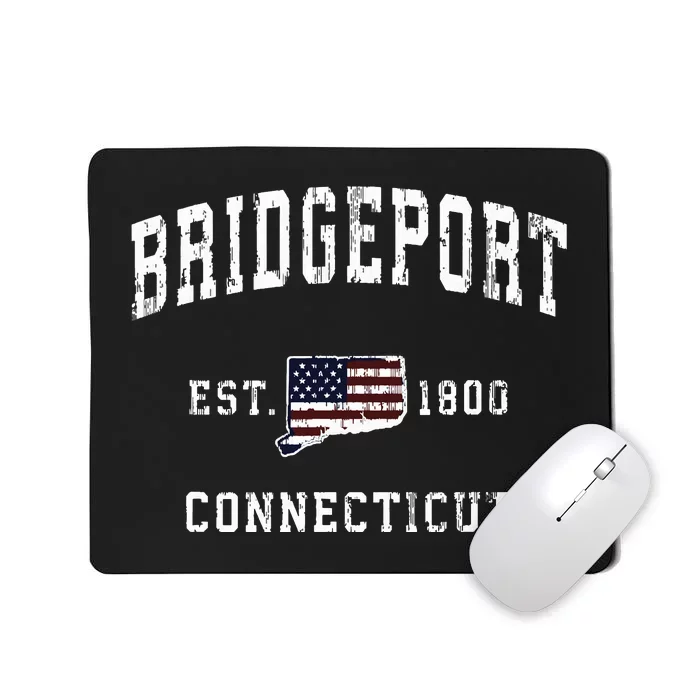 Bridgeport Connecticut Ct Vintage American Flag Design Mousepad