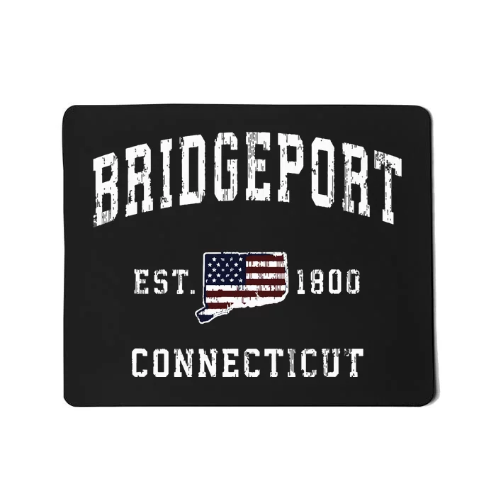 Bridgeport Connecticut Ct Vintage American Flag Design Mousepad