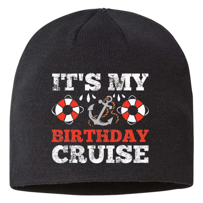 Birthday Cruise Cruising funny Boating Party 8 1/2in Sustainable Knit Beanie