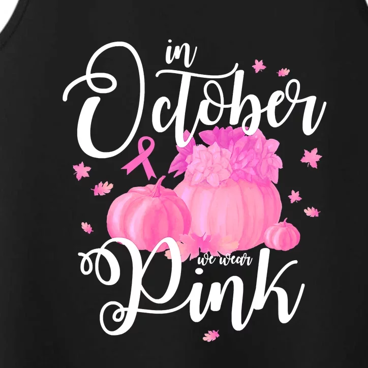 Breast Cancer Cute In October We Wear Pink Awareness Long Performance Tank