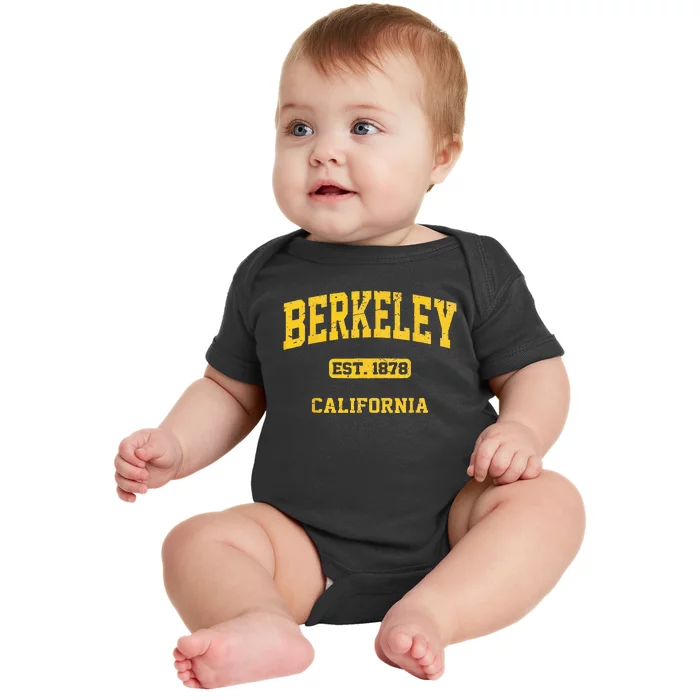 Berkeley California CA Vintage State Athletic Style Baby Bodysuit