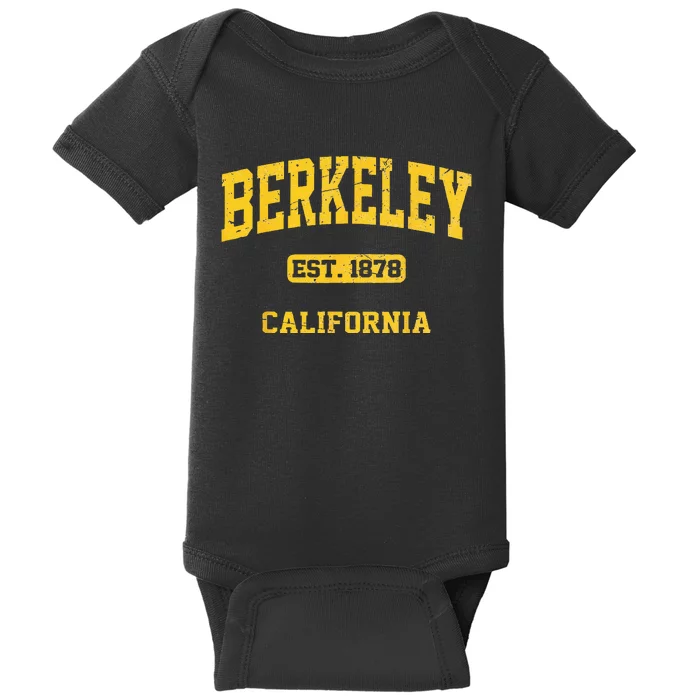 Berkeley California CA Vintage State Athletic Style Baby Bodysuit