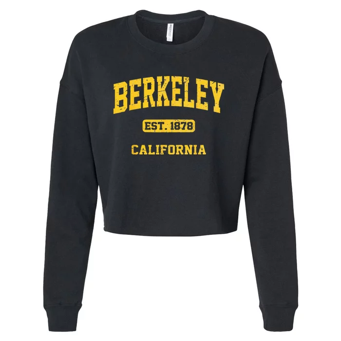 Berkeley California CA Vintage State Athletic Style Cropped Pullover Crew