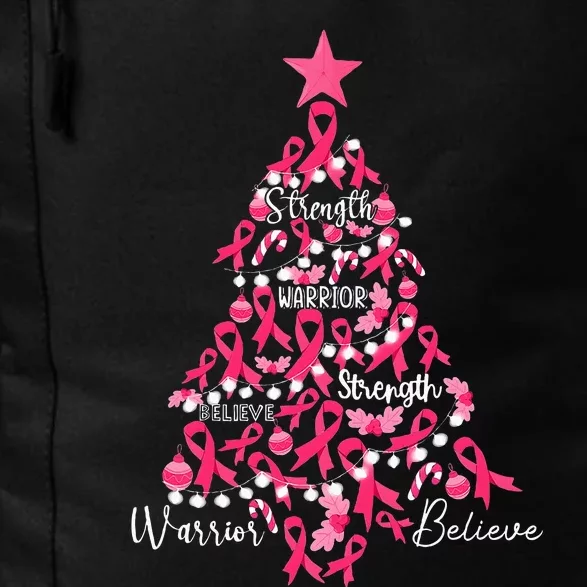 Breast Cancer Christmas Tree Ribbon Fight Awareness Daily Commute Backpack