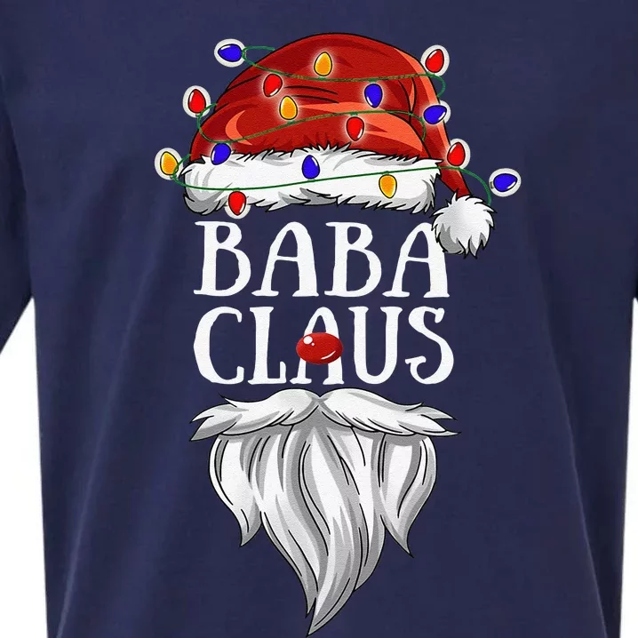 Baba Claus Christmas Lights Pajama Family Matching Sueded Cloud Jersey T-Shirt