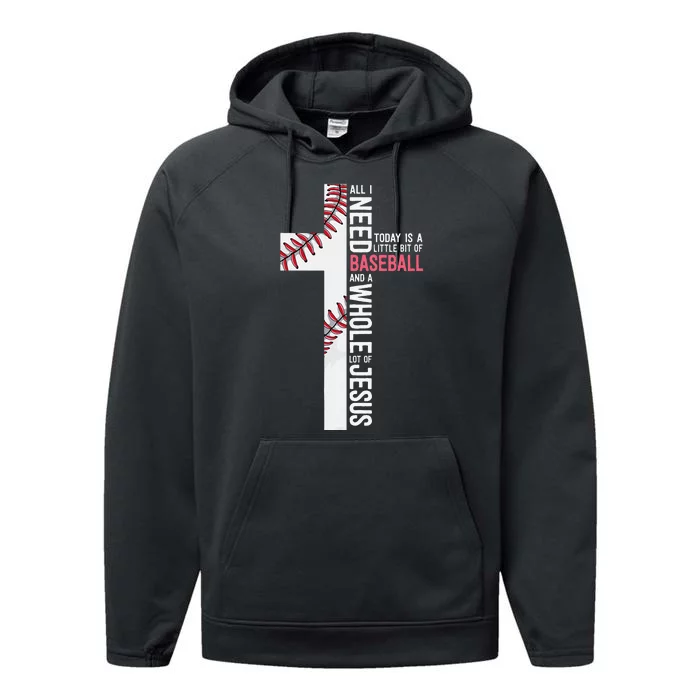 Baseball Christian Cross Gifts Philippians 4:13 Coach Team Performance Fleece Hoodie