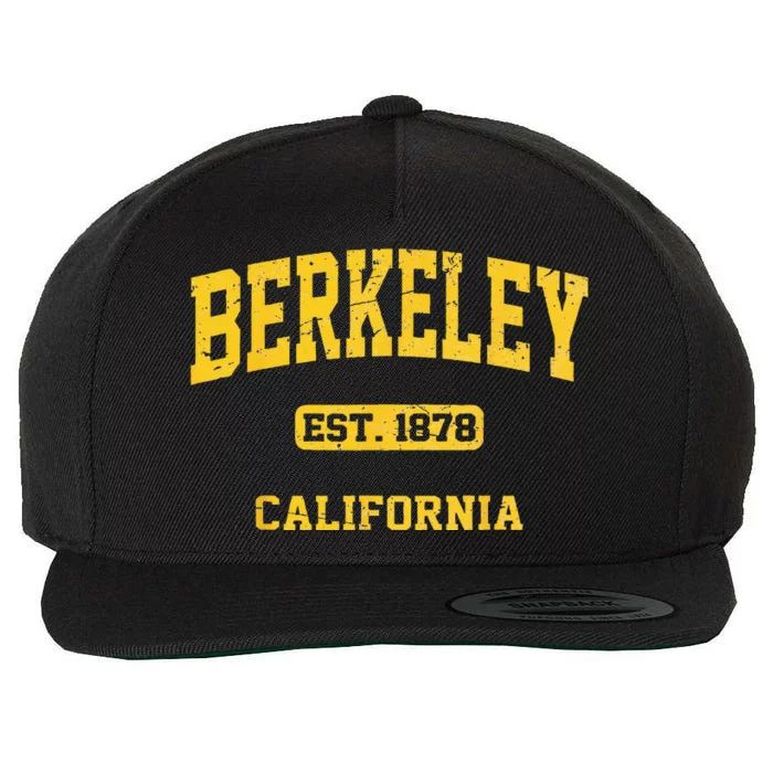 Berkeley California CA Vintage State Athletic Style Wool Snapback Cap