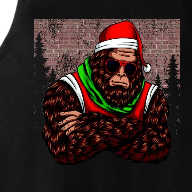 Bigfoot Christmas Cheer Ladies Tri-Blend Wicking Tank