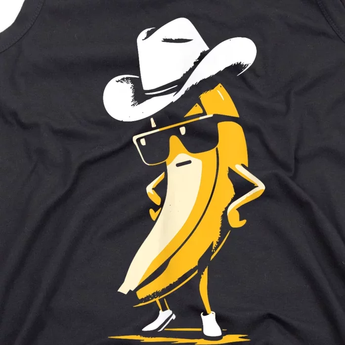 Banana Cowboy Cowgirl Country Western Novelty Funny Banana Tank Top