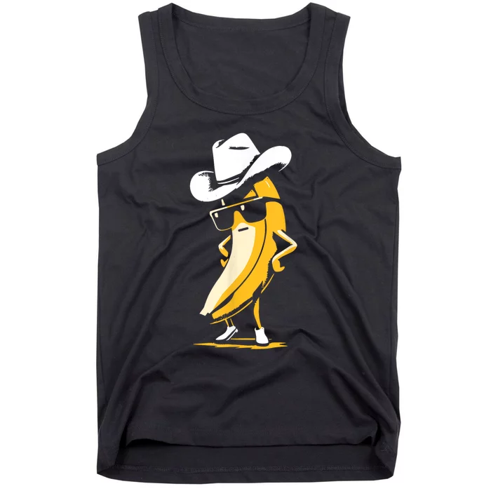 Banana Cowboy Cowgirl Country Western Novelty Funny Banana Tank Top