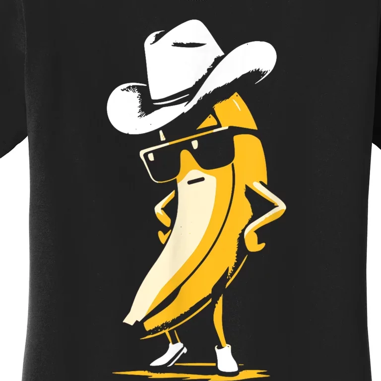 Banana Cowboy Cowgirl Country Western Novelty Funny Banana Women's T-Shirt