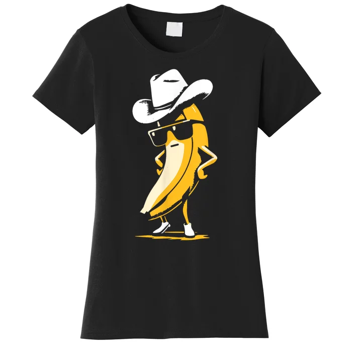 Banana Cowboy Cowgirl Country Western Novelty Funny Banana Women's T-Shirt