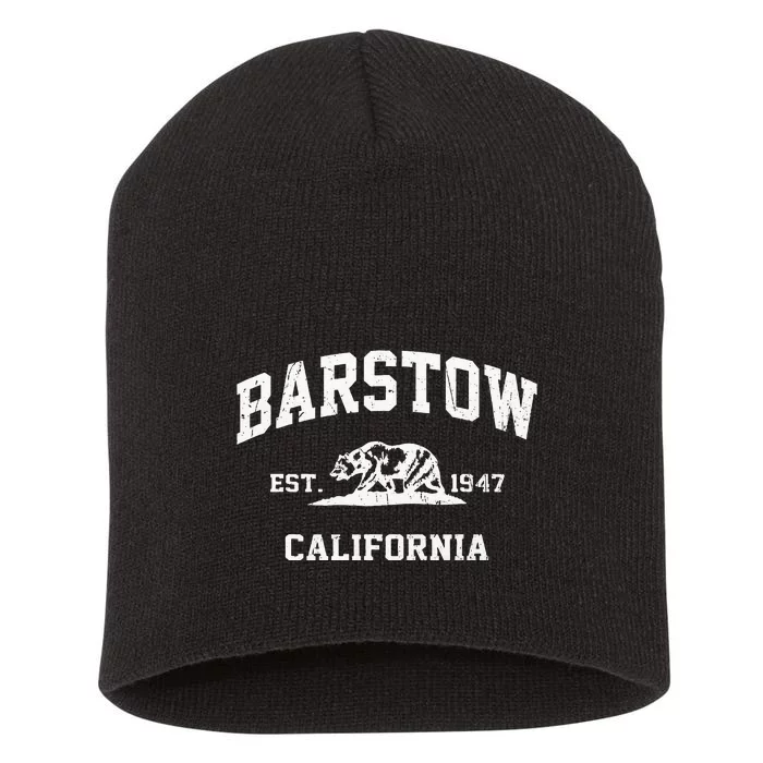 Barstow California CA Vintage State Athletic Style Short Acrylic Beanie