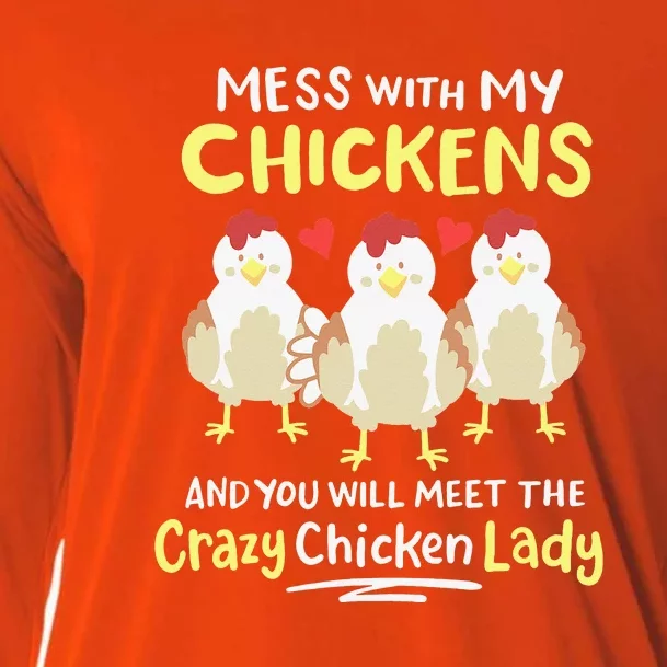 Backyard Crazy Chicken Lady Womens Farmer Cooling Performance Long Sleeve Crew