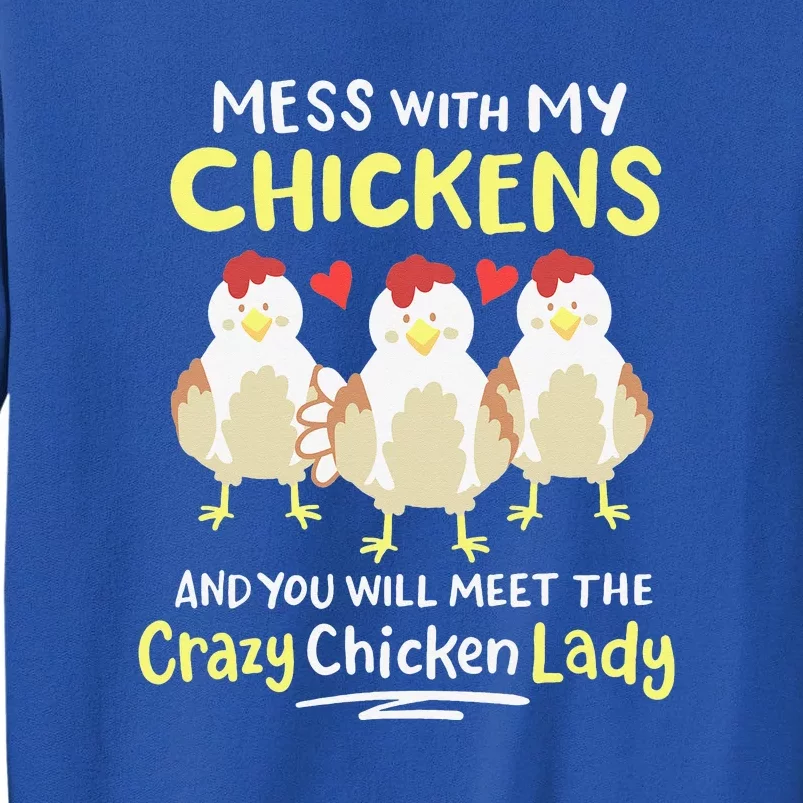 Backyard Crazy Chicken Lady Womens Farmer Tall Sweatshirt