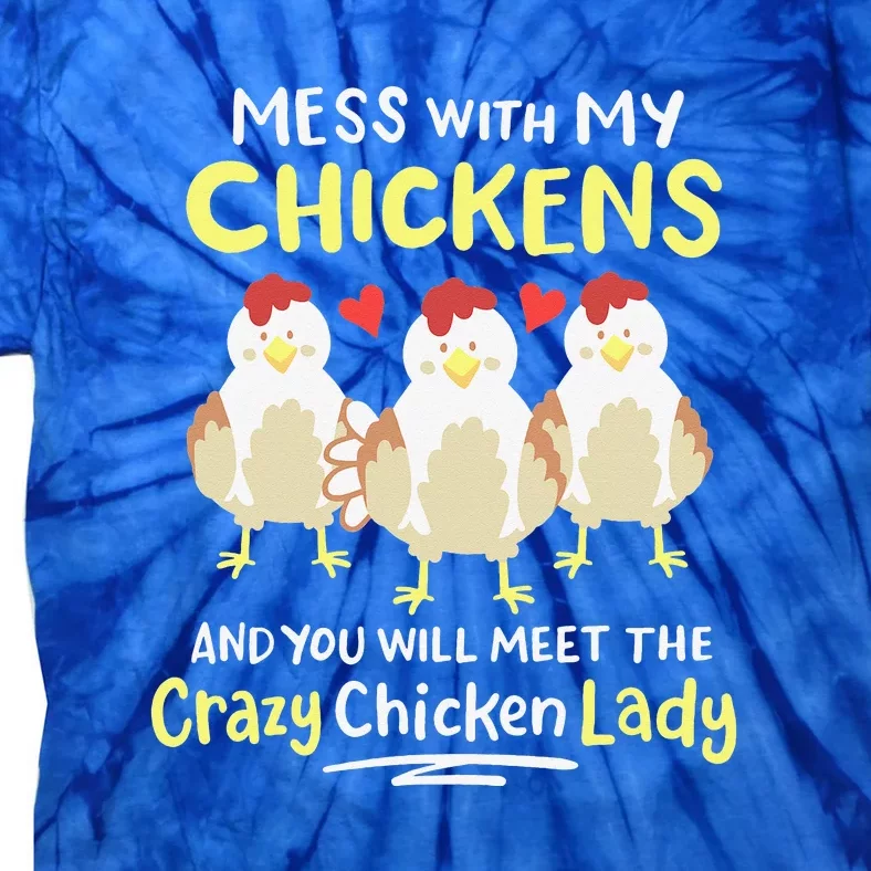 Backyard Crazy Chicken Lady Womens Farmer Tie-Dye T-Shirt