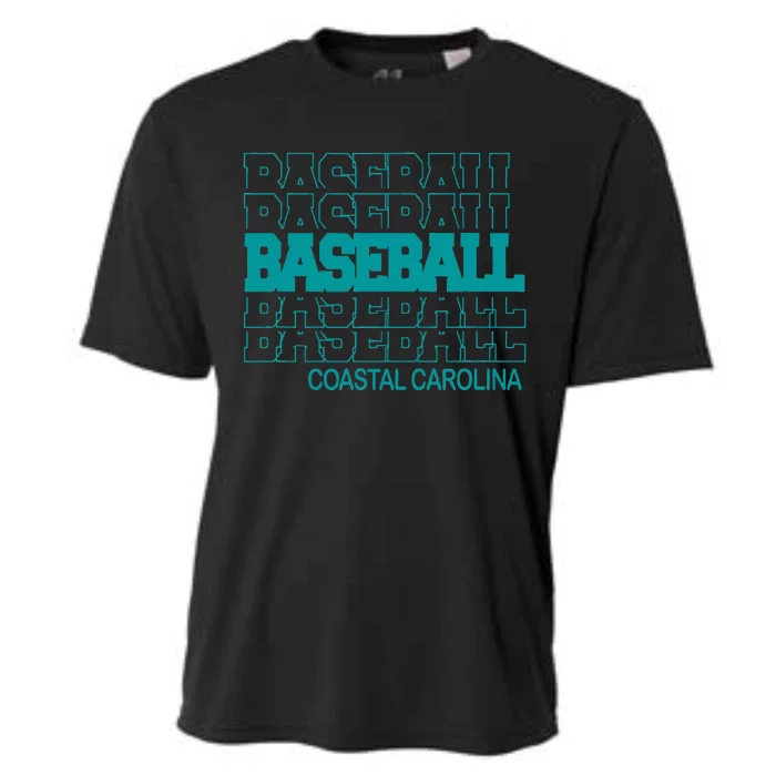 Baseball Coastal Carolina In Modern Stacked Lettering Cooling Performance Crew T-Shirt