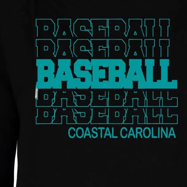 Baseball Coastal Carolina In Modern Stacked Lettering Womens Funnel Neck Pullover Hood