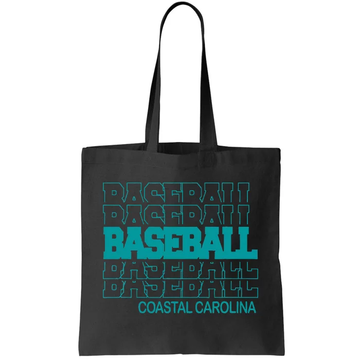 Baseball Coastal Carolina In Modern Stacked Lettering Tote Bag