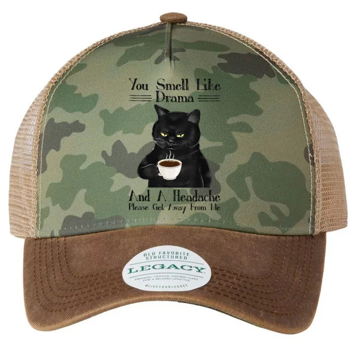 Black Cat Coffee You Smell Like Drama And A Headache Legacy Tie Dye Trucker Hat