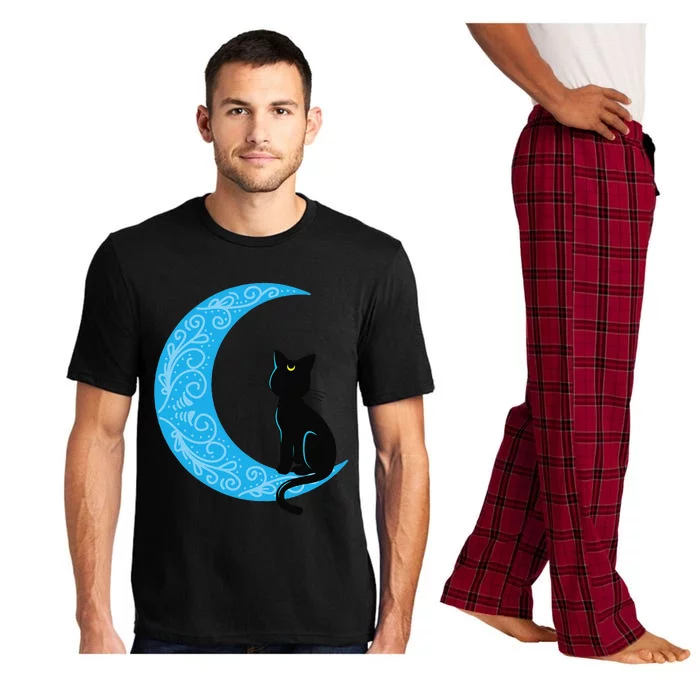 Black Cat Crescent Moon Sailor Mom (1) Pajama Set