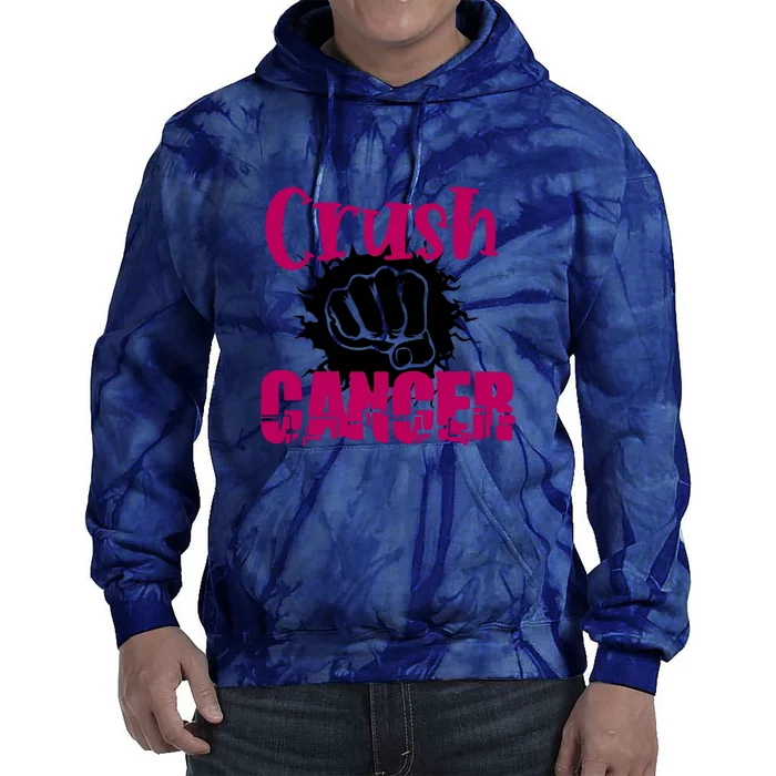 Breast Cancer Crush Cancer Awareness Gift Tie Dye Hoodie