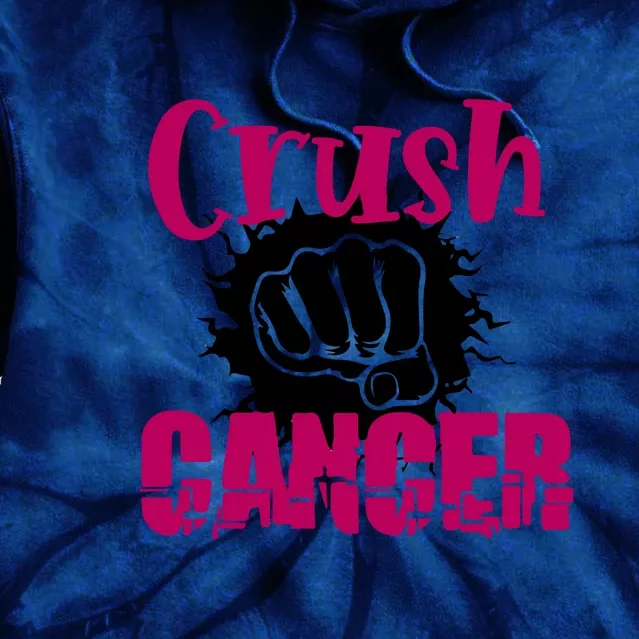 Breast Cancer Crush Cancer Awareness Gift Tie Dye Hoodie