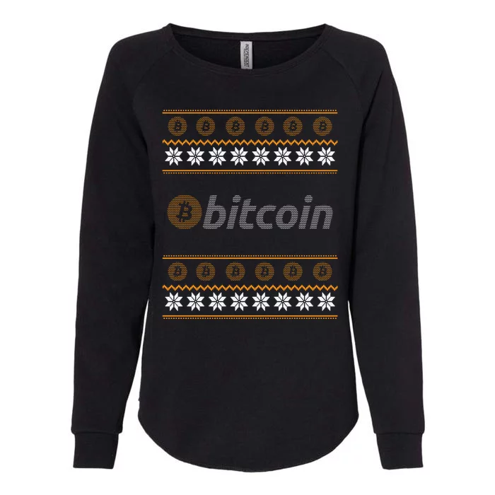 Bitcoin Cryptocurrency Christmas Holiday Womens California Wash Sweatshirt