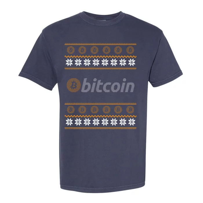 Bitcoin Cryptocurrency Christmas Holiday Garment-Dyed Heavyweight T-Shirt