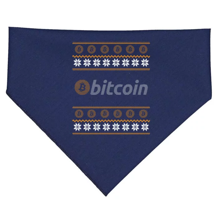 Bitcoin Cryptocurrency Christmas Holiday USA-Made Doggie Bandana