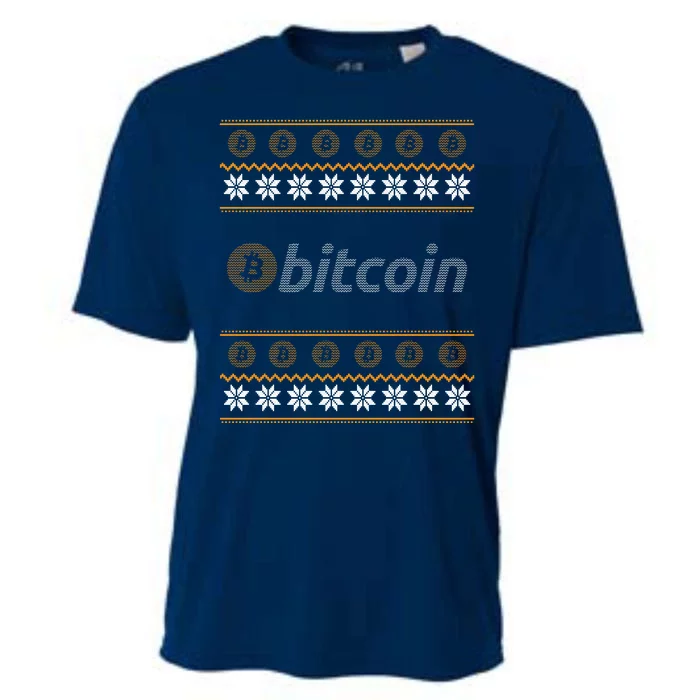 Bitcoin Cryptocurrency Christmas Holiday Cooling Performance Crew T-Shirt