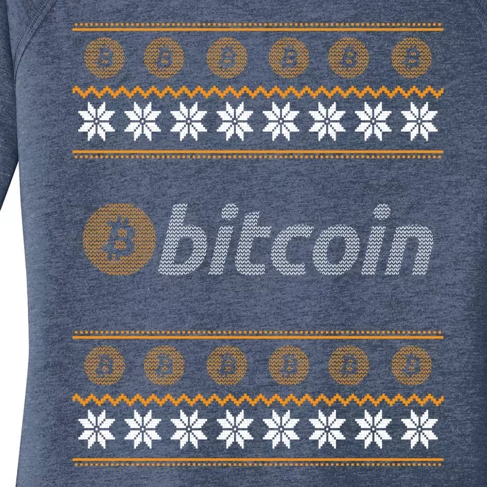 Bitcoin Cryptocurrency Christmas Holiday Women's Perfect Tri Tunic Long Sleeve Shirt