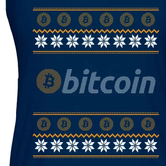 Bitcoin Cryptocurrency Christmas Holiday Ladies Essential Flowy Tank