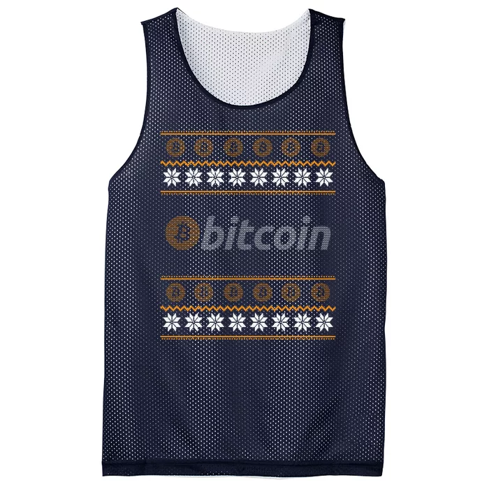 Bitcoin Cryptocurrency Christmas Holiday Mesh Reversible Basketball Jersey Tank