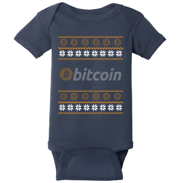 Bitcoin Cryptocurrency Christmas Holiday Baby Bodysuit