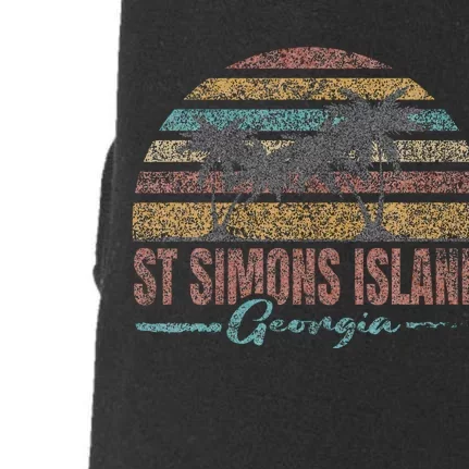 Beach Coastal City Vacation Souvenir St Simons Island Doggie 3-End Fleece Hoodie