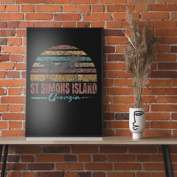 Beach Coastal City Vacation Souvenir St Simons Island Poster