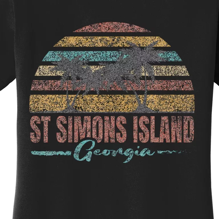 Beach Coastal City Vacation Souvenir St Simons Island Women's T-Shirt