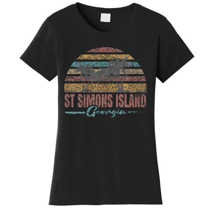 Beach Coastal City Vacation Souvenir St Simons Island Women's T-Shirt