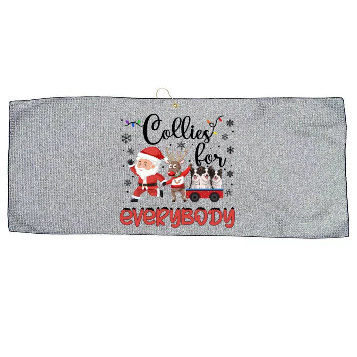 Border Collie Christmas Collies For Everybody Xmas Meaningful Gift Large Microfiber Waffle Golf Towel