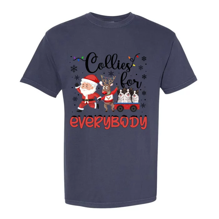 Border Collie Christmas Collies For Everybody Xmas Meaningful Gift Garment-Dyed Heavyweight T-Shirt