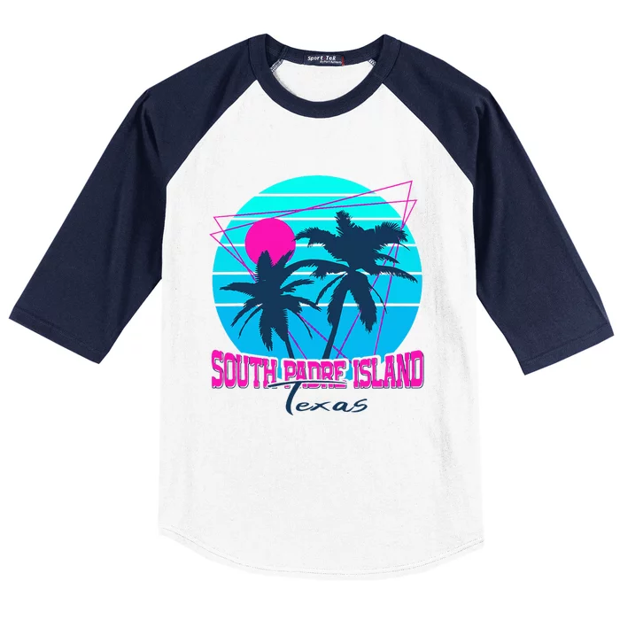 Beach Coastal City Vacation Souvenir South Padre Island Baseball Sleeve Shirt