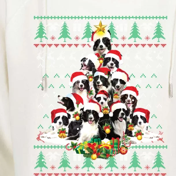 Border Collie Christmas Dog Lover Gift Ugly Sweater Xmas Gift Womens Funnel Neck Pullover Hood