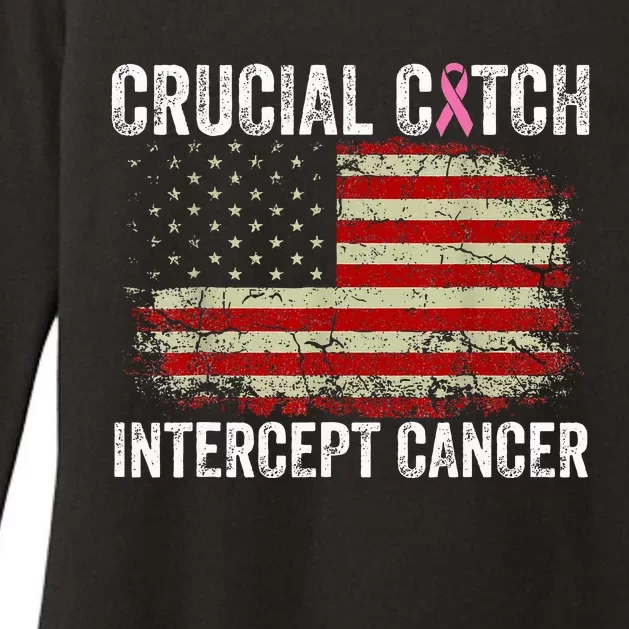 Breast Cancer Crucial A Catch Intercept Cancer Womens CVC Long Sleeve Shirt