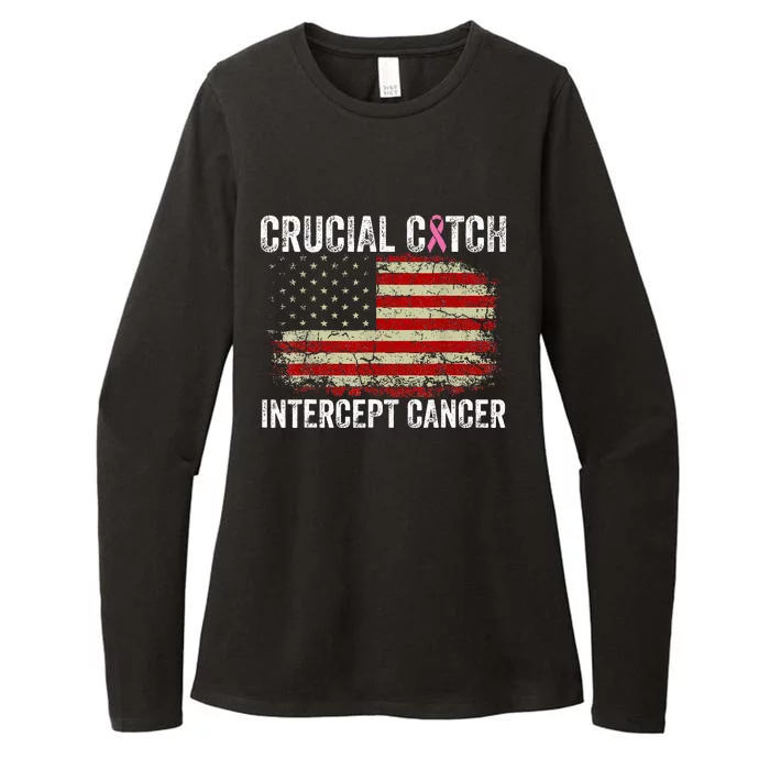 Breast Cancer Crucial A Catch Intercept Cancer Womens CVC Long Sleeve Shirt